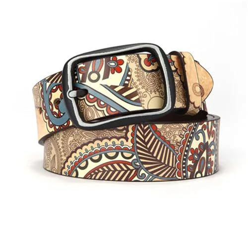 Women’S Fashion Luxury Pattern Split Leather Belt Retro Casual Solid Waistband For Jeans3