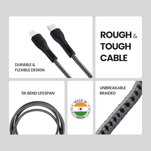 Image of Nextech Sync & Charge USB-C to 8 Pin Cable | Fast Charging & Data Transfer | Compatible with iPhone, iPad | Lightning Cable iPhone, iPhone Charger Wire, Data Cable, Fast Charging Cable