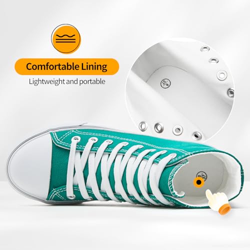 Image of ZGR Womens High Top Canvas Sneakers,Lace-up Canvas Shoes,Casual Tennis Walking Shoes