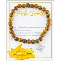 Only faith Pulsera de Palo Santo con Cuentas de Madera y