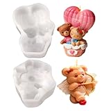 Moldes para velas 3D – Molde de silicona romántico de 2 piezas, kit de fabricación de velas para manualidades | Perfecto para el día de San Valentín, boda, cumpleaños, día de la madre, citas, parejas