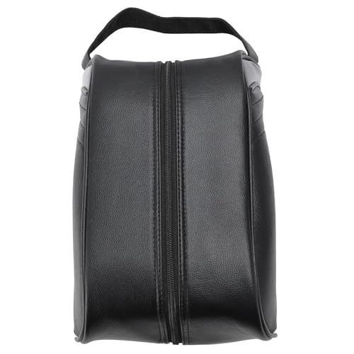 PU Leather Shoe Carrier Bag, Water Resistant Shoe Storage Bag, Large Capacity Portable Travel Shoe Bag with Handle for Men Women, Multi Purpose Handbag for Gym Outdoor (Black)