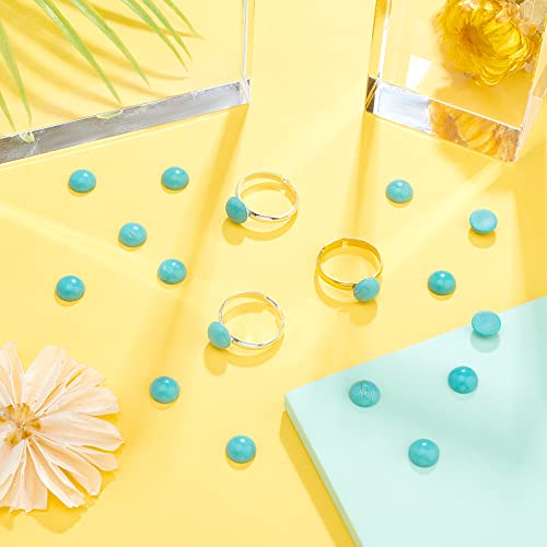 Arricraft 100Pcs 8Mm Synthetic Turquoise Gemstone Flat Back Stone Cabochons Craft Findings For Diy Jewelry Making-Half Round #TOP3