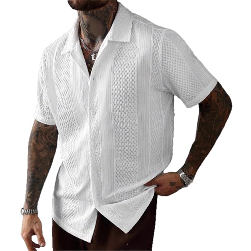 Chemise homme manche courte tricot pour les terrasses d'été et sorties décontractées