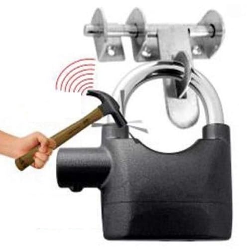 Image of Anti Theft Security Electric Touch Siren Motion Sensor Digital Loud Alarm Lock with 3 Keys for Home, Office, Shop and Bikes (Black, 1 Piece)