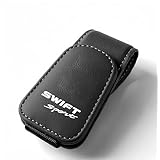 スイフト スポーツ 適用 メガネホルダー 車用 SWIFT Sport ZC33S ベース グレード 対応 サングラスホルダー 車 チケット カード ホルダー レザー製 サングラス クリップ 車用 収納 眼鏡ホルダー 取り付け簡単 1個 (ブラック, スイフト スポーツ適用)