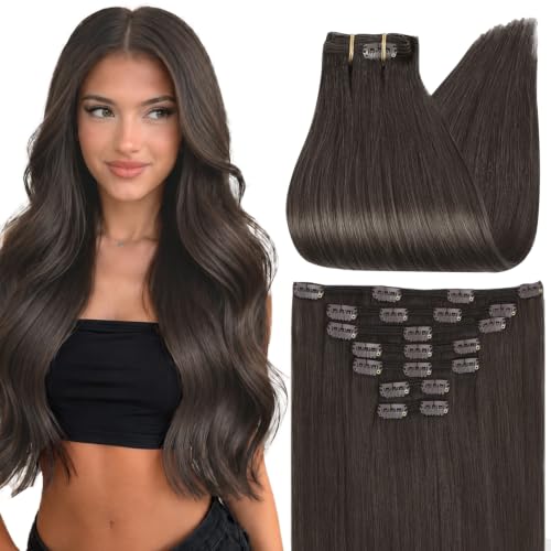 Full Shine Clip in Extensions Mocha Brown