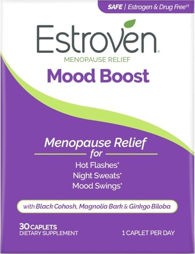 Image of Estroven Mood Boost for Menopause Relief Supplement for Women, 30 Count | Made to Help Manage Mood Swings, Reduce Hot Flashes & Night Sweats*, Perimenopause Support, Drug-free, Hormone-free