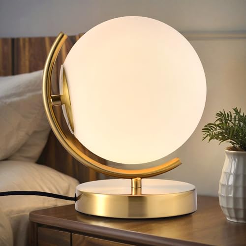 Antique House Gold Modern Globe Table Lamp with 7.1'' Glass