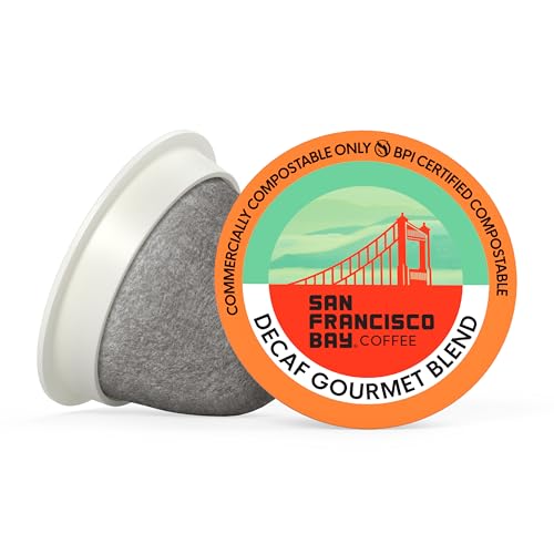 Image of San Francisco Bay Decaf K-Cup Coffee Pods, Decaf Gourmet Blend (80 ct), Medium-Dark Roast, Commercially Compostable Single-Serve Coffee Pods, Swiss Water Process