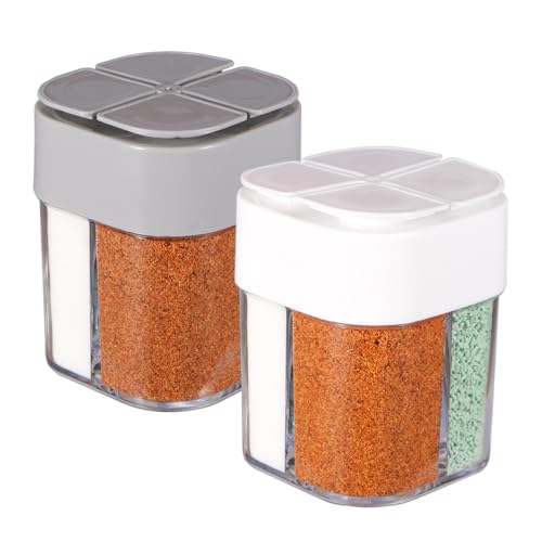 2 Stück Gewürzstreuer Camping, 4 in 1 Camping Gewürzstreuer, Camping...