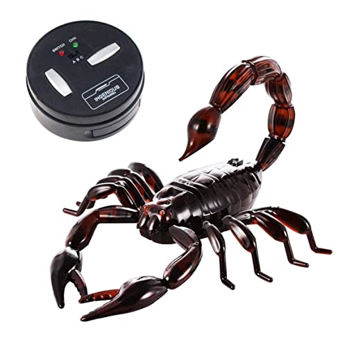 Escomdp Realistic RC Scorpion Remote Control Animal Car Electronic Scary Prank Toy Halloween Kids Birthday Gift (Brownish Black)