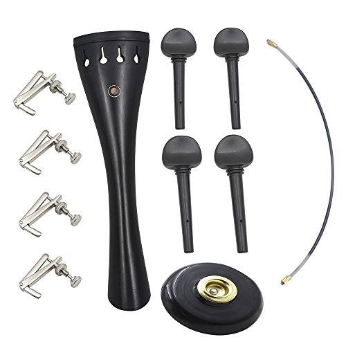 Almencla Kit de 4/4 para cauda de violoncelo 4 afinadores finos 4 cavilhas para violoncelo
