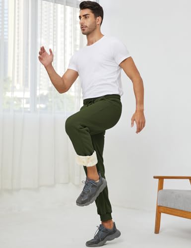 Image of Gihuo Men's Winter Fleece Pants Sherpa Lined Sweatpants Active Running Jogger Pants