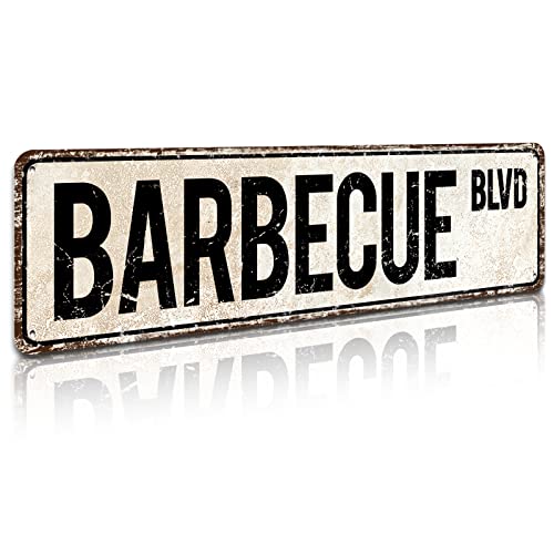 Barbecue Blvd Street Sign - Barbecue Decor, Vintage Wall Art