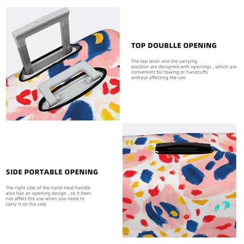 Hand Painted Abstract Leopard Print Luggage Cover Washable Elasticated Luggage Covers for Suitcase TSA Approved Stylish Scratch Resistant Luggage Case Protector4