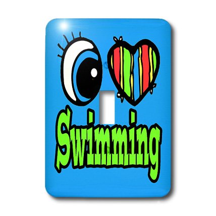 Interrupteur de natation I Love Swimming multicolore 3dRose - 3