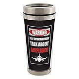 Pilot May Talk About Airplanes 16 Oz Stainless Steel Travel Mug with Lid