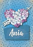 Ania: Cuaderno de notas A5 | Nombre personalizado Ania | Regalo de cumpleaños para la esposa, mamá, hermana, hija .. | Diseño: Lilas corazon | 120 páginas rayadas, formato A5 (14.8 x 21 cm)