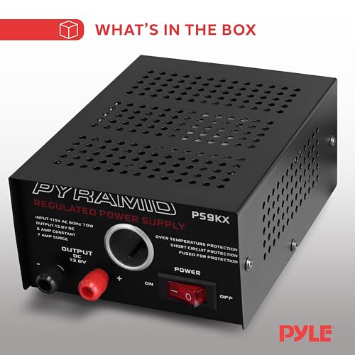 Pyramid PS9KX Universal Compact Bench Power Supply-5 Amp Linear Regulated Home Lab Benchtop Converter W/ 13.8 Volt Dc 115V Ac 70 Watt Input, Screw Type Terminal, 12V Car Cigarette Lighter thumb #5