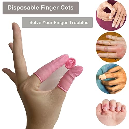 200 Pcs Disposable Finger Cots Medium Finger Protectors, Finger Gloves Finger Covers Protection for Finger Tips, Finger Sleeve Thumb Protector Fingertip Protector Thumb Cover