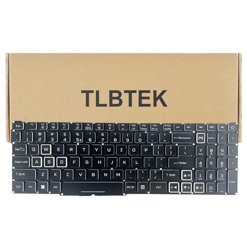 TLBTEK Backlight Keyboard Replacement Compatible with Acer Nitro 5 AN515-45 AN515-46 AN515-47 AN515-55 N20C1 AN515-56 AN515-57 AN515-58 AN517-41 AN517-45 AN517-52 AN517-55 AN517-53 Series Laptop by TLBTEK - Used condition - US$15.76