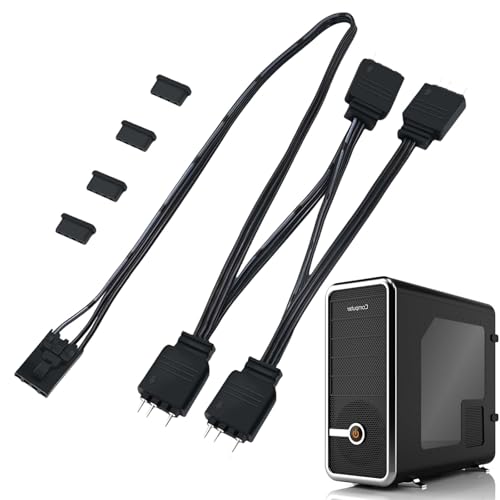 TERNCOEW Adaptador ARGB 4P de 4 pines a 5 V y 3 pines ARGB para fuente de alimentación estable HDLL120 y control LED para PC para juegos - imagen 2