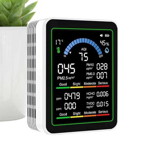 Monitor de calidad del aire, detector portátil de interiores para medición precisa, medidor de sensor compacto con pantalla en tiempo real, probador de contaminación del aire y medio ambiente para