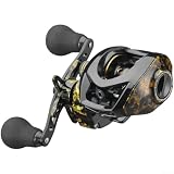 Hochgeschwindigkeits-Baitcast-Rolle, 7,2:1, Übersetzungsverhältnis, 8 kg, max. Zugkraft, Aluminiumspule für grobes Matchangeln, Süßwasser (goldene rechte Hand)