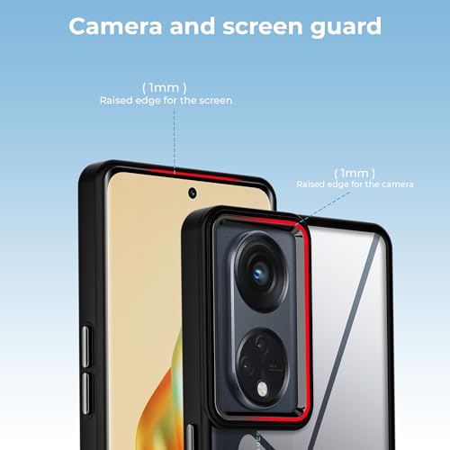 Image of A rtistque Frosted Translucent Back Cover Case for Oppo Reno 8T 5G | Chrome Ring Design | Premium Matte Finish | Shockproof TPU | Slim Protective Design | Oppo Reno 8T Back Cover - Black