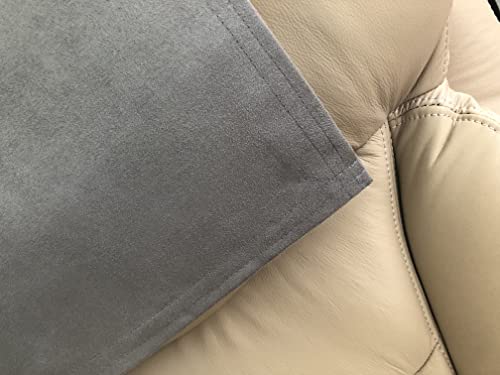 Recliner Headrest Cover Furniture Protector Chair Pad Suede-Stone Gray Size 14"Wx30"L For Living Room Office Chair Theater Seating Rv Lifestyle Media Room #TOP2