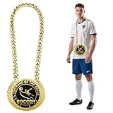 Command of The Area Soccer MVP Chain, 6' Giant Gold Goalkeeper & Defender Medal, General Defensive Award in Gift Box for Team Captains Soccer Player Competitions & Parties, MVP Winner, Party Prizes