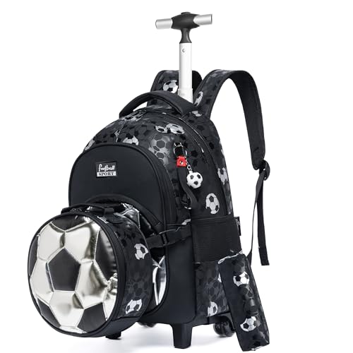 Mochila com rodas para meninas Mochilas com rodas para meninas Mochilas (Futebol prateado)