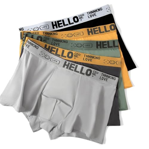 Men's 5 - Pack Colorful Underwear, Breathable, Durable & Comfortable with Hello Waistband Detail