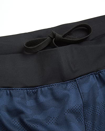 Spyder Men's Athletic Shorts - 2 Pack Lightweight Active Performance Camo Basketball Shorts (S-Xl), Size Medium, Black/Navy #TOP4