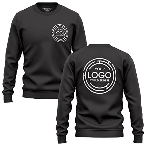 Custom Sweatshirt for Men, Workwear Sweater Uniform Mens Customized Company Logo Front & Back