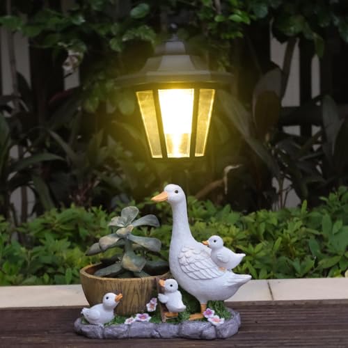 Lampe solaire extérieure canard et décor de jardin étanche - 4