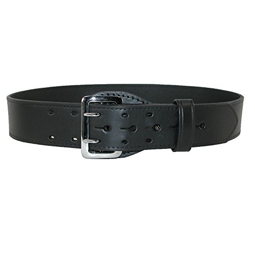 Boston Leather Men's Fully Lined Sam Browne Leather Work Belt, 40, Black