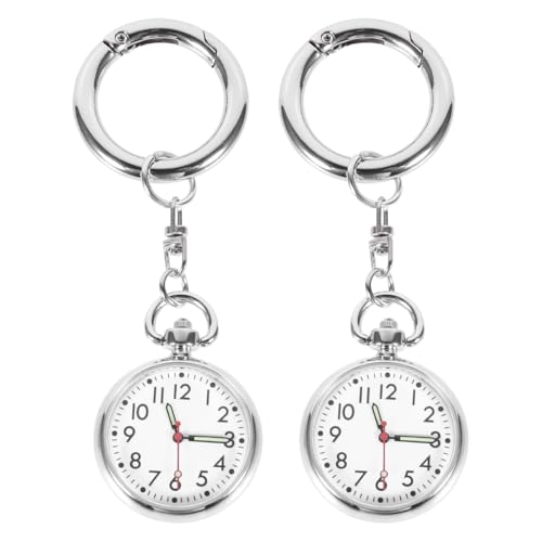 NUOBESTY 2 StücK Taschenuhr Mit SchlüSselschnalle SchlüSselanhäNger Uhr Krankenschwester Studentenform Digitale Taschenuhren FüR Leichte AnhäNgeruhren ÜBungsuhr
