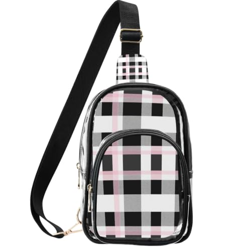 Bolsos transparentes pequeños linqin para el aire libre con elegante diseño a cuadros