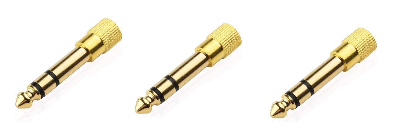 FEDUS 6.35mm Stereo Male to 3.5mm Female Stereo Jack Headphone Adapter Converter Pack of 3-image-18