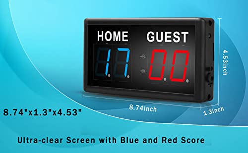 Btbsign Score Keeper Portable Led Digital Electronic Scoreboard With Remote For Sports Games Volleyball Table Tennis Baseball Basketball Scoreboards Home Guest (1.8Inch) #TOP1
