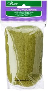 Clover 7920 Natural Wool Roving, Off White, 20gms