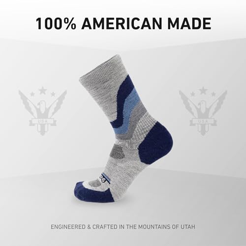 Image of GRIP6 Crew Socks - Merino Wool Socks Made in the USA, Lightweight Wool Hiking Socks, Crew Socks for Men and Women