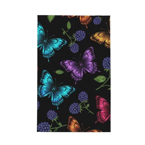Myrzoxetp Microfiber Kitchen Towels - Butterfly BlackBerry Reusable...