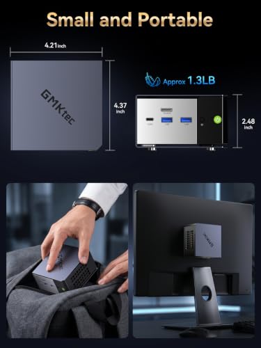 Image of GMKtec X1 Pro Mini PC AMD Ryzen AI 9 HX 470 | 64GB 6400MT /s LPDDR5X 2TB PCIe 4.0 SSD Dual i226V 2.5G RJ45 WiFi 7 BT5.4, OCuLink USB4.0, HDMI 2.1 DP2.1 8K Mini Computers