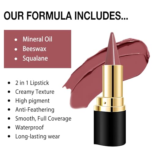 Image of Kaely 3Pcs Gradient Matte Lipstick Lip Liner Pencil Set for Women, 2in1 Flawless Contour Gradual Ombre Effect Lip Pencil Makeup Waterproof, labiales mate 24 horas originales, 05+10+11