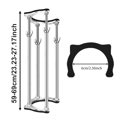MYCENSE Undermount Sink Brackets, Stainless Steel & Adjustable Sink Legs, Bathroom Kitchen Sink Support Legs, Easy to Install, 6cm Inner Diameter for Wall Hung Sinks, 59cm to 69cm
