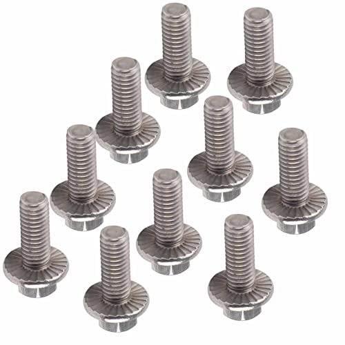 10pcs M6 Stainless Steel Hex Flange Screws, Silver - Image 4
