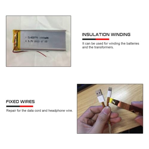 JJiaoLinin Hitzebeständiges Klebeband,Kapton Tape Hohen Temperaturen Hitzebeständig Tape Selbstklebend Isolierband Hohen Temperaturen Kapton Band Klebeband Bis 300°C Wärmeklasse（33 m x 10mm）